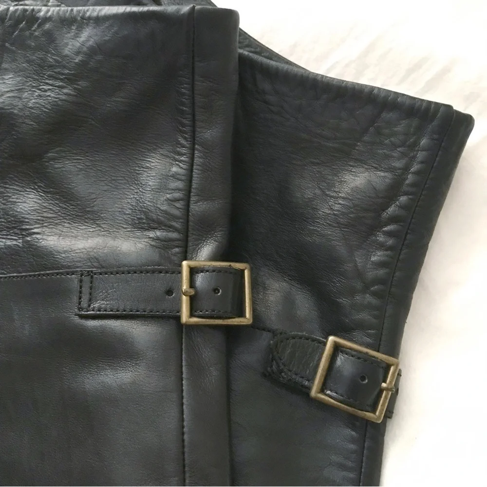 Ralph Lauren Over the Knee OTK Leather Block Heel Boots Black 8.5‍‍‍‍‍‍‍‍‍‍‍‍‍‍ - Picture 5 of 12